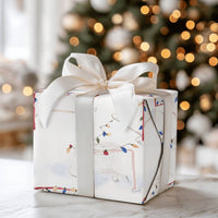 Watercolor Net Gift Wrap, Hockey Goal Christmas Wrapping Paper, Ice Hockey Lights Christmas Wrapping Paper, Sports Gift Wrap Roll