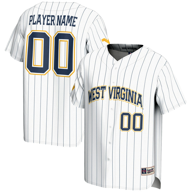 West Virginia Mountaineers NIL Pick-A-Player Lightweight Baseball Jersey - White
