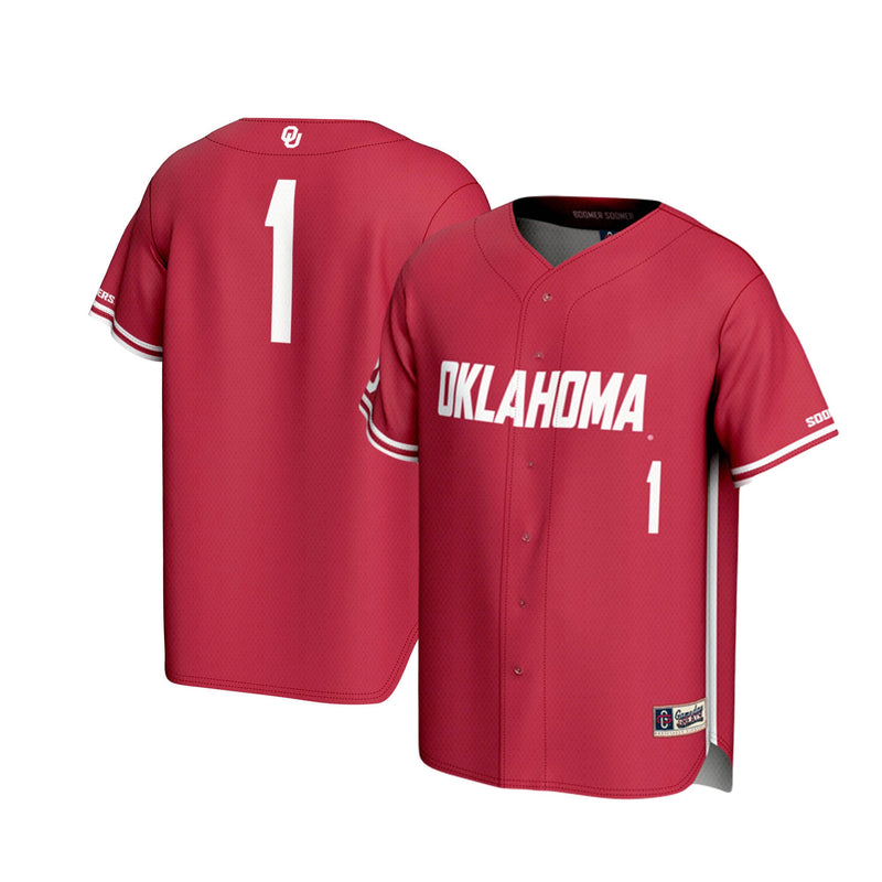 #1 Oklahoma Sooners Lightweight Baseball Jersey - Crimson