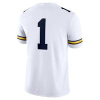 #1 White Michigan Wolverines Game Jersey