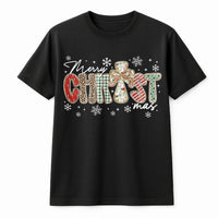Leopard Plaid Religious Graphic Tee, Merry Christmas Cross T-Shirt, Christian Holiday Shirt, Faith Based Xmas Tee, Present for Women and Men