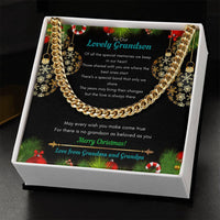 Polished Stainless Steel Chain, Grandson Cuban Link Chain Necklace, Mens Cuban Link Jewelry with Message Card, Christmas Present for Grandson