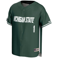 #1 Michigan State Spartans Lightweight Baseball Jersey - Green
