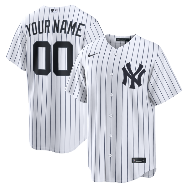 New York Yankees White Home Replica Custom Jersey