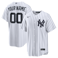 New York Yankees White Home Replica Custom Jersey