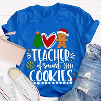 Christmas Tree Holiday Teacher Shirt, Teacher of Smart Cookies T-Shirt, Humorous Teacher Xmas Tee, Adorable School Educator Present T-Shirt