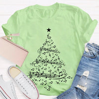 Holiday Musician Graphic Tee, Musical Notes Christmas Tree Shirt, Merry Christmas Music Lover Shirt, Music Teacher Holiday Present