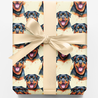 Playful Dog Face Gift Wrap, Rottweiler Wrapping Paper, Rottweiler Holiday Present Paper, Puppy Christmas Wrapping Paper, Dog Lover Gift Wrap