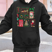 Book Stack Holiday Hoodie, Teacher Christmas Hoodie, Adorable Santa Teacher Sweatshirt, School Educator Christmas Hoodie, Merry Teacher Present