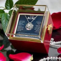 CZ Crystal Love Knot Pendant, To My Aunt Love Knot Necklace, Gold Finish Love Knot Jewelry, Aunt Birthday Present, Meaningful Christmas Present