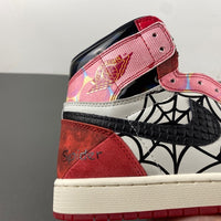High Top Sneakers, Red Beige Black Colorway, Lace Up Design, Casual Gift for Sneaker Fans