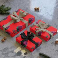 Botanical Holiday Ornament Wrap, Christmas Rose Gift Wrapping Paper, Floral Christmas Gift Wrap, Seasonal Winter Holiday Present Paper