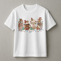 Adorable Holiday Coffee Shirt, Gingerbread Hot Cocoa T-Shirt, Christmas Gingerbread Graphic Tee, Festive Winter Coffee Tee, Coffee Lover Present