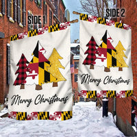 Buffalo Plaid Tree State Flag Lawn Banner, Maryland Christmas Garden Flag, Double Sided Holiday Yard Flag, Marylander Christmas Decor