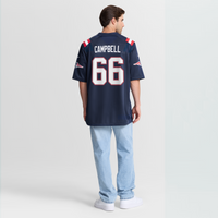 New England Patriots Will Campbell Navy Team Game Jersey