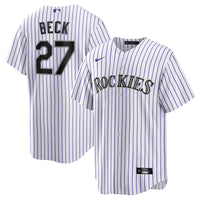 Colorado Rockies Jordan Beck White Home Replica Jersey