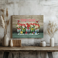 Christian Christmas Canvas Print, Faith Hope Love Peace Joy Canvas Wall Art, Holiday Scripture Canvas, Religious Xmas Wall Art, Winter Decor