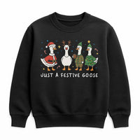 Silly Goose Holiday Sweater, Festive Goose Christmas Sweatshirt, Humorous Duck Winter Crewneck, Adorable Farm Animal Holiday Pullover Xmas Present