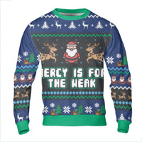 Cobra Kai Pixel Santa Reindeer Pullover, Mercy Is for the Weak Ugly Christmas Sweatshirt, Karate Dojo Holiday Sweater, Gamer Jumper