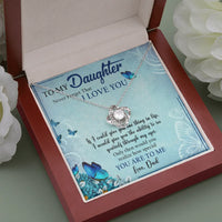 Daughter Necklace from Dad, Love Knot Necklace for Daughter, Meaningful Daughter Present, Sentimental Birthday Christmas Keepsake Jewelry