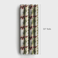Ice Skating Santa Holiday Gift Wrap, Hockey Santa Christmas Wrapping Paper, Sports Christmas Wrapping Paper, Ice Hockey Player Present Paper