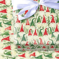 Watercolor Holiday Gift Wrap Roll, Christmas Gnome Wrapping Paper, Scandinavian Gnome Present Paper, Adorable Winter Holiday Gift Wrapping Paper