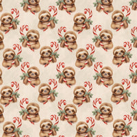Candy Cane Sloth Gift Wrap Roll, Christmas Sloth Gift Wrapping Paper, Whimsical Holiday Wrapping Paper, Festive Xmas Animal Gift Wrap