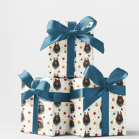 Santa Hat Reindeer Dog Gift Wrap, Cocker Spaniel Christmas Wrapping Paper, Adorable Puppy Present Wrap, Holiday Dog Lover Present Packaging Roll