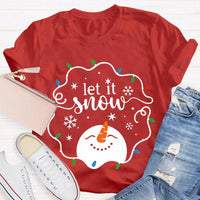 Let It Snow Holiday Graphic Tee, Christmas Lights Snowflakes Snowmen Shirt, Winter Wonderland T-Shirt, Festive Xmas Tee, Adorable Christmas Present