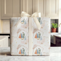 Minimalist Holy Family Gift Wrap, Watercolor Nativity Wrapping Paper, Religious Christmas Wrapping Paper, Christian Holiday Gift Wrap Roll
