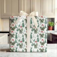 Military Christmas Gift Wrap, Tactical Camo Santa Wrapping Paper, Pine Tree Camouflage Wrapping Paper, Veteran Holiday Gift Wrap Roll