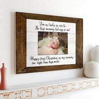 Custom Baby Photo Canvas, Baby First Christmas Canvas, Personalized Holiday Canvas Wall Art, First Christmas Canvas Print, New Mom Present