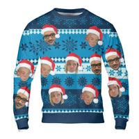 Personalized Photo Ugly Holiday Sweater, Custom Face Christmas Sweatshirt, Family Picture Xmas Pullover, Fun Custom Secret Santa