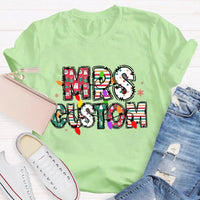 Custom Family Holiday Shirt, Personalized Christmas Lights Name T-Shirt, Adorable Festive Graphic Tee, Matching Christmas Crewneck T-Shirt
