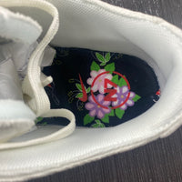 Low Top Sneakers, Black White Colorway, Embroidered Detail, Lace Up Design, Casual Gift for Sneaker Fans