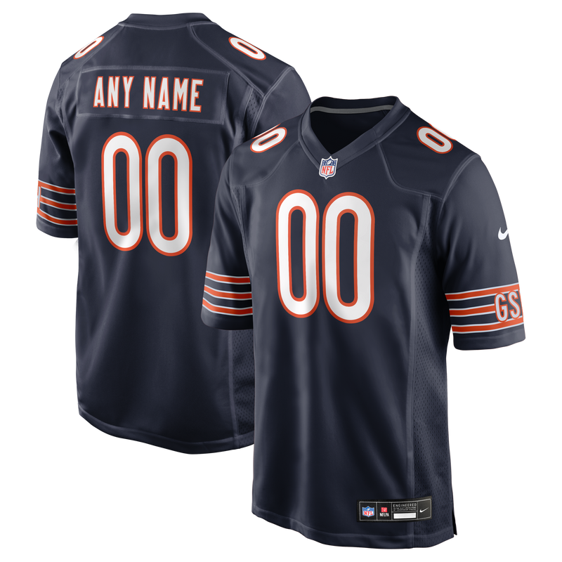Chicago Bears Navy Custom Game Jersey
