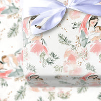 Nativity Holiday Gift Wrap, Madonna and Child Christmas Wrapping Paper, Religious Watercolor Wrapping Paper, Christian Xmas Gift Wrap Roll