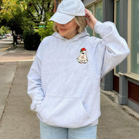 Adorable Spooky Santa Ghost Hooded Sweatshirt, Christmas Ghost Hoodie, Festive Xmas Season Pullover, Comfy Winter Holiday Ghost Hoodie
