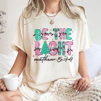 Matthew 5:14 Bible Verse Tee, Be the Light Christmas T-Shirt, Christian Holiday Faith Graphic Shirt, Scripture Jesus Church Present