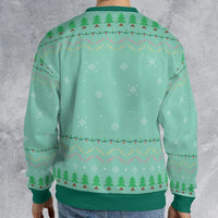 All Over Print Holiday Sweater, Tis the Season to Be Jolly Ugly Christmas Sweatshirt, Festive Xmas Party Pullover Crewneck Present