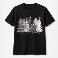 Minimalist Holiday Pine Graphic Tee, Christmas Tree T-Shirt, Festive Winter Seasonal Shirt, Family Xmas Party Outfit, Adorable Pine Tree Top