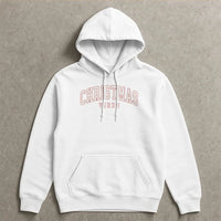 Retro Varsity Holiday Hooded Sweatshirt, Christmas Vibes Hoodie, Vintage Christmas Hoodie, Comfy Winter Pullover, Xmas Present for Men Women