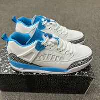 Low Top Basketball Shoes, Blue White Colorway, Lace Up Design, Casual Gift for Shoe Lovers