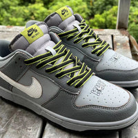 Low Top Sneakers, Gray Yellow Colorway, Lace Up Design, Casual Gift for Sneaker Fans