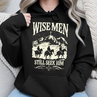 Western Cowboy Nativity Hoodie, Wise Men Still Seek Him Hoodie, Christian Faith Christmas Pullover Hoodie, Religious Holiday Present