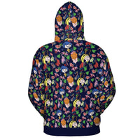 All-Over 3D Print Christmas Sweatshirt, Retro Cartoon Holiday Hoodie, Comfy Winter Graphic Hooded Fleece Pullover
