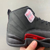 Mid Top Sneakers, Black Red Colorway, Leather Footwear, Lace Up Design, Casual Gift for Sneaker Fans