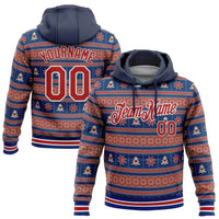 Personalized Name and Number Hoodie, Custom Christmas Sports Hoodie, Holiday Game Day Pullover Hoodie, Sports Fan Christmas Present Sweatshirt