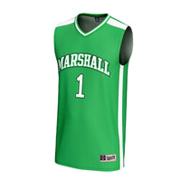 #1 Marshall Thundering Herd Lightweight Collegiate Basketball Fashion Jersey - Kelly Green