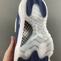 Low Top Sneakers, Navy Blue White Colorway, Lace Up Design, Casual Gift for Sneaker Fans